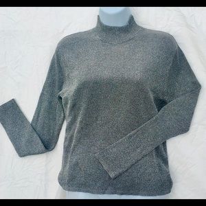 Turtle Neck,  size L. Silver tones.